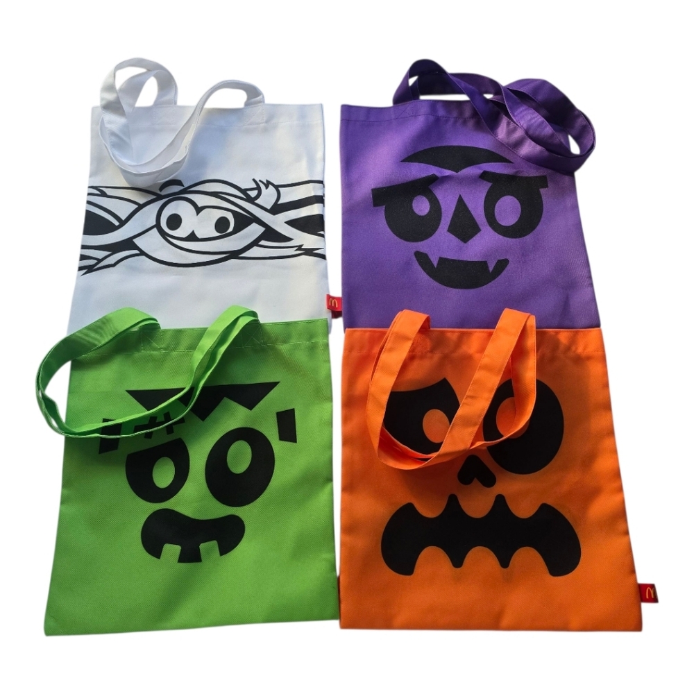 McDonald's Halloween Themed Tote Bags. Set Of 4.